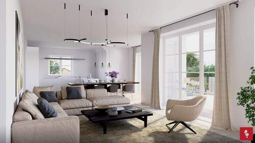 Visualisierung Wohn_Essbereich Wohnung 13 - 4 Zimmer Etagenwohnung zum Kaufen in Ingolstadt