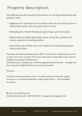 Objektbeschreibung englisch - 