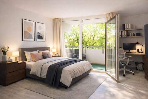 Visualisierung Schlafzimmer - Ein Zuhause mit Atmosphäre - sonnige Westausrichtung in Garching