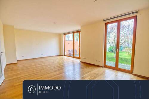 Wohnzimmer - ?? Wohnglück mit Garten - traumhafte 4 Zimmer Neubau Wohnung mit Garten, Terrasse und Stellplatz