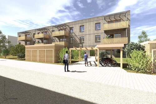 Visualisierung Südansicht - 3 Zimmer Etagenwohnung zum Kaufen in Erlangen