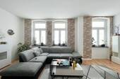 Gemütliches Wohnzimmer - 1 Zimmer Etagenwohnung zum Kaufen in Erfurt / Andreasvorstadt