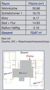 Wohnung 4 Flächen u. Lage - 