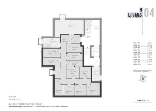 Kellergeschoss - 2 Zimmer Terrassenwohnung in München