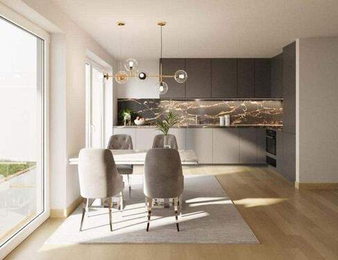 Offener Ess -und Kochbereich m EG - Etagenwohnung mit 133,20 m&sup2; in München zum Kaufen