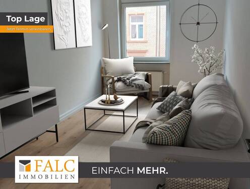 Wohnzimmer - Provisionsfrei! 2 Zimmer Altbauwohnung im beliebten Stadtteil Bockenheim