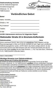 Muster für Gebotsabgabe - 