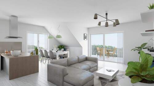 Visualisierung 1. DG Wohnen - 4 Zimmer Etagenwohnung zum Kaufen in Rottenburg