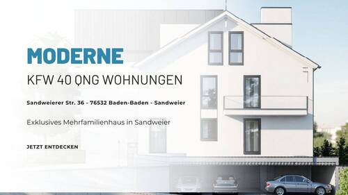 Bild 1 - Nachhaltige KFW 40 QNG 2-Zimmer Neubauwohnung in Sandweier