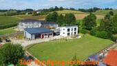 Startbild Luftansicht des Anwesens - 426 m² WNF - Modernes & neuwertiges (Massiv-) Traumhaus inkl. Gewerbehalle, Büro & großem Garten!!
