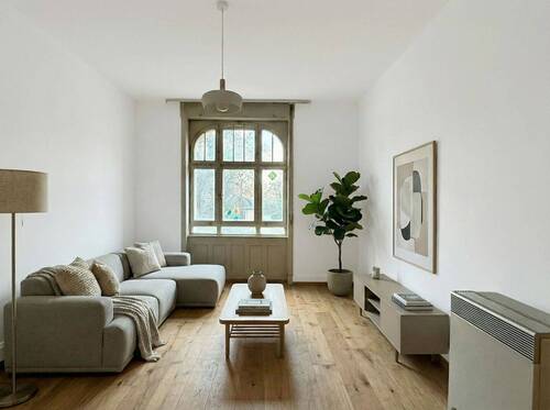 Wohnzimmer KI-visualisiert - Etagenwohnung mit 92,00 m&sup2; in Stuttgart zum Kaufen