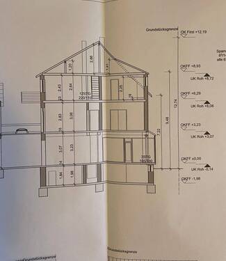 Skizze Gebäudeschnitt - 8 Zimmer Reihenmittelhaus in Saarwellingen