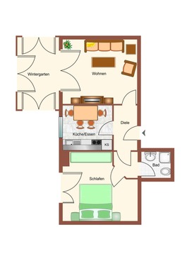 2. Obergeschoss mit Mustermöblierung - 
