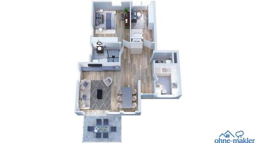 3D Anmutung der Wohnung - 