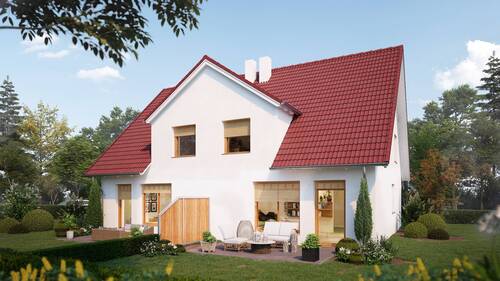 Garten-/Terrassenansicht - 4 Zimmer Doppelhaushälfte in Hofzumfelde