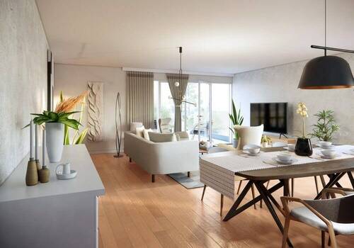 Visualisierung Wohnzimmer - Etagenwohnung mit 44,00 m&sup2; in Magdeburg zum Kaufen
