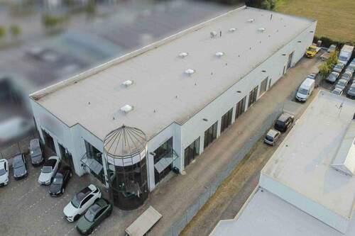 Luftansicht Dach - Großzügige Gewerbehalle (1.500 m²) mit flexiblen Nutzungsmöglichkeiten