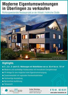 Neubauprojekt in ÜB - 1 Zimmer Etagenwohnung zum Kaufen in Überlingen