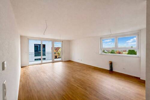 Wohn- und Essbereich - Lichtdurchflutete 3-Zimmer-Neubauwohnung zur Miete mit Tiefgaragenstellplatz +Erstbezug+