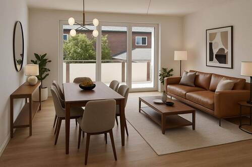 Wohnzimmer, Beispieleinrichtung - 2 Zimmer Etagenwohnung zum Kaufen in Drensteinfurt