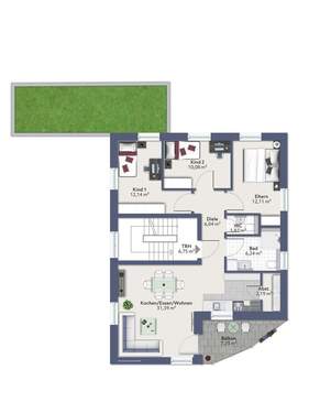 4 Zimmer Wohnung OG - 