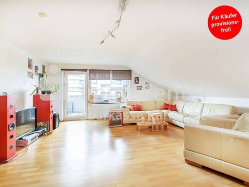 Wohnzimmer - Gemütliche 2-Zimmer-Wohnung unter dem Dach in Ettlingen