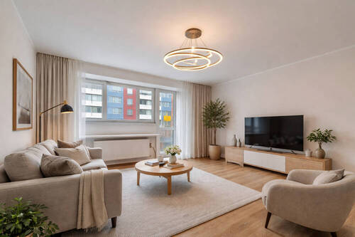 Wohnzimmer-2_gestaged - 3 Zimmer Etagenwohnung zur Miete in Elmshorn