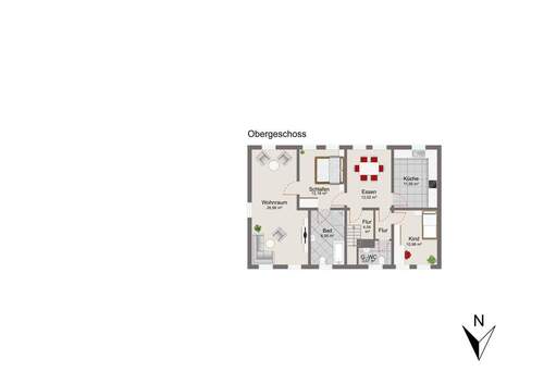 Obergeschoss mit Mustermöblierung - 