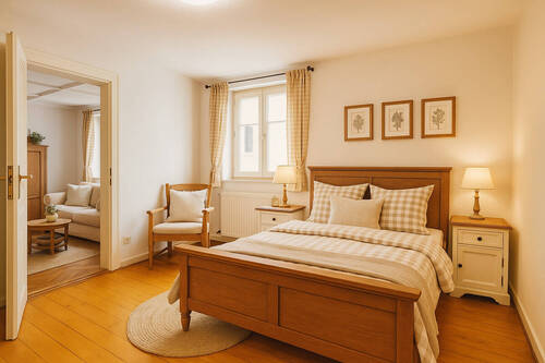 Schlafzimmer EG mit Echtholzboden (Visualisierung) - 