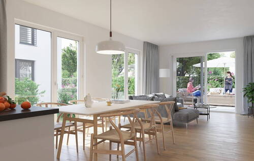 Wohnbereich_Visualisierung - Einfamilienhaus Typ 'Schleifenbach 136', Neue Mitte - Lauffenmühle