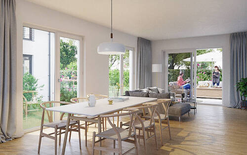 Wohnbereich Visualisierung - Einfamilienhaus mit 122,00 m² in Blumberg zum Kaufen