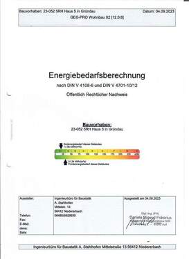 Energiebedarfsrechnung - 