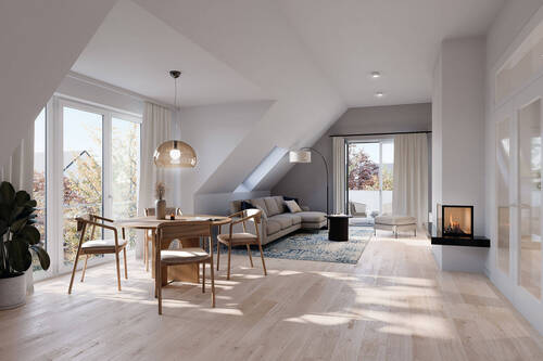 SP17 - Wohnen/Essen - DG - NEUBAU: Über den Dächern von München-Solln- moderne Dachgeschosswohnung