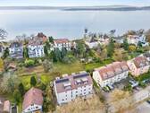 Luftaufnahme - hoch über dem Bodensee - 4 Zimmer Etagenwohnung in Meersburg