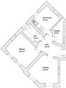 Grundriss (Abstellr. ohne Fenster und Tür versetzt wie auf den Fotos) - 2 Zimmer Etagenwohnung zur Miete in Freital