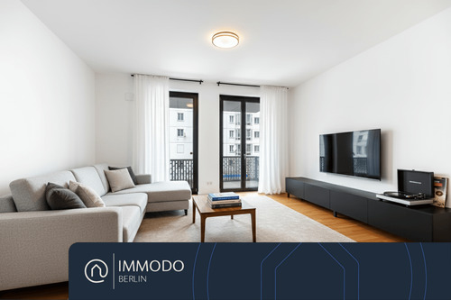 Wohnzimmer - ?? Schöne Wohnung im Schönegarten: Hochwertige 2-Zi-Neubauwohnung mit Aufzug und sonnigem Balkon