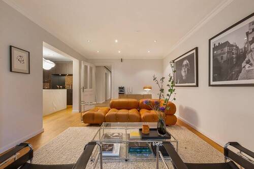 Wohnzimmer - Übergang Küche - 3 Zimmer Terrassenwohnung zum Kaufen in Hamburg