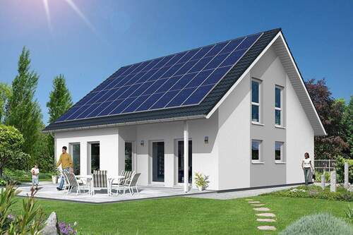 Bebauungsbeispiel -YTONG-Energiehaus_mit_Personen.jpg - Sehr schöne Baulücke für ein freistehendes Einfamilienhaus