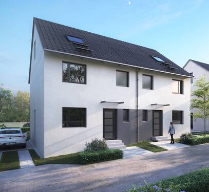 Bild 1 - Ober-Mörlen: Neubau von 2 Doppelhaushälften mit KFW-40 Fördermöglichkeiten