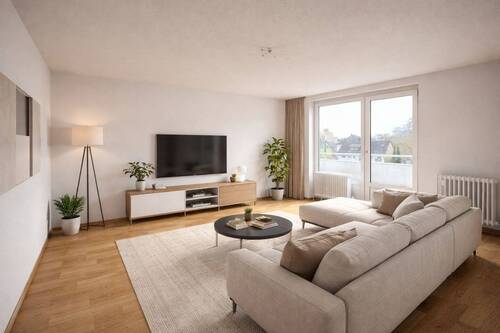 Wohnzimmer - Top sanierte 2-Zimmer-Wohnung mit Balkon, Aufzug & Stellplatz in Frankfurt-Unterliederbach
