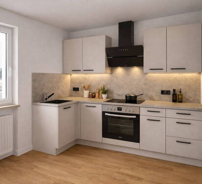 Küche - Etagenwohnung mit 59,00 m&sup2; in Frankfurt am Main zum Kaufen