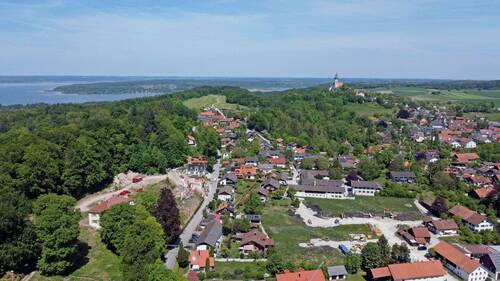 Luftbildaufnahme mit Blick Norden - Grundstück in Andechs