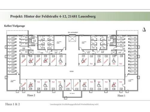 Tiefgarage & Abstellräume - 2 Zimmer Etagenwohnung in Lauenburg an der Elbe
