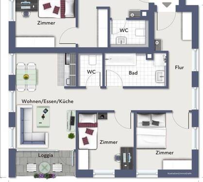 Wohnung8.möbliert.ohne.Maße - 3 Zimmer Etagenwohnung in Bad Liebenzell
