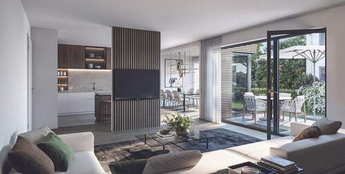 großzügiges Wohnzimmer - Reihenendhaus mit 166,80 m&sup2; in München zum Kaufen