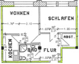 Grundriss - 2 Zimmer Etagenwohnung zum Kaufen in Mühlhausen/Thüringen