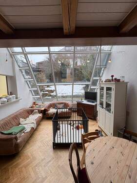 Wohnzimmer herrlicher Blick in den Garten - 2 Zimmer Doppelhaushälfte in Villingen-Schwenningen