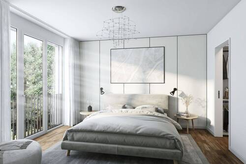 Schlafzimmer - 4 Zimmer Etagenwohnung zum Kaufen in Frankfurt am Main