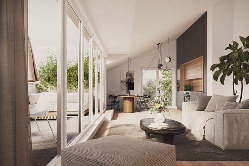 Visualisierung einer beispielhaften Dachgeschosswohnung - Etagenwohnung mit 83,90 m² in Markt Schwaben zum Kaufen