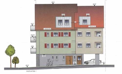 Ansicht Osten des Neubaus - 